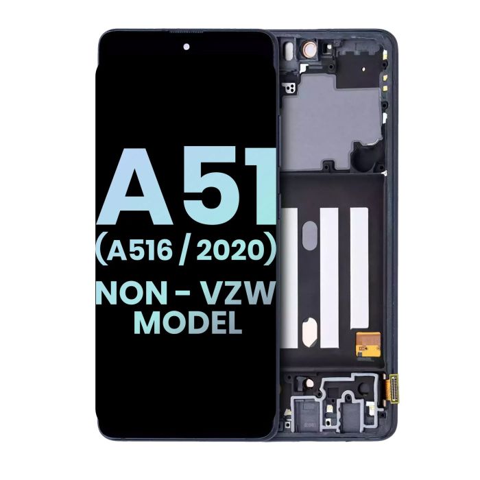 OLED Display mit Rahmen für Galaxy A51 5G (Service Pack) (Prism Cube Black)
