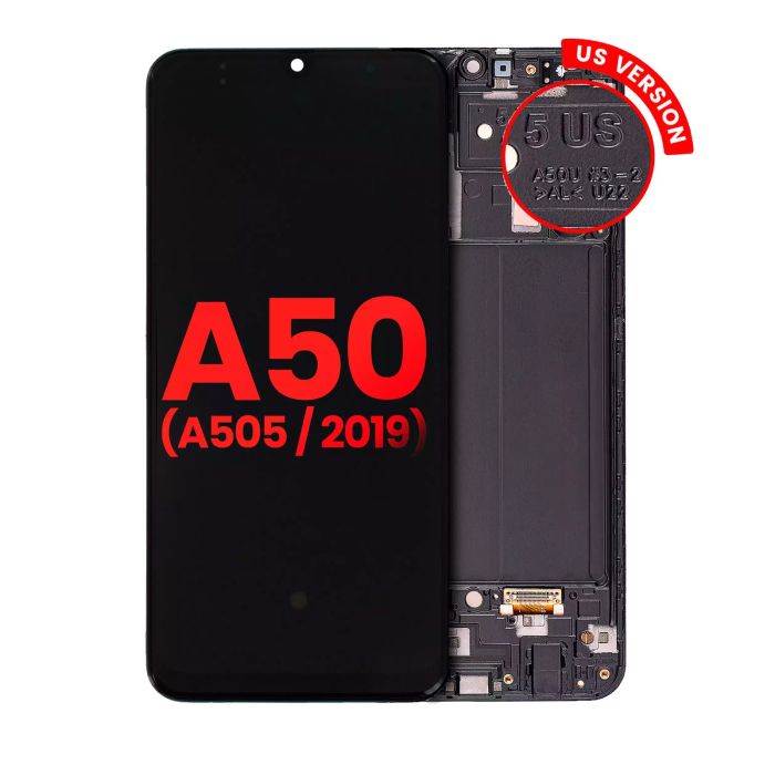 OLED Display mit Rahmen für Galaxy A50 (A505/ 2019) (US Version) (All Colors)
