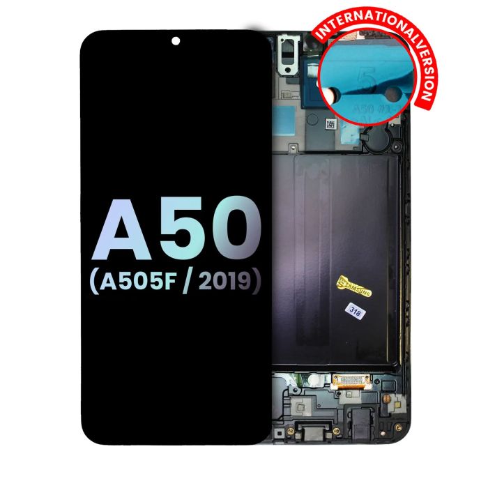 OLED Display mit Rahmen für Galaxy A50 (A505F/ 2019) (Service Pack) (All Colors)
