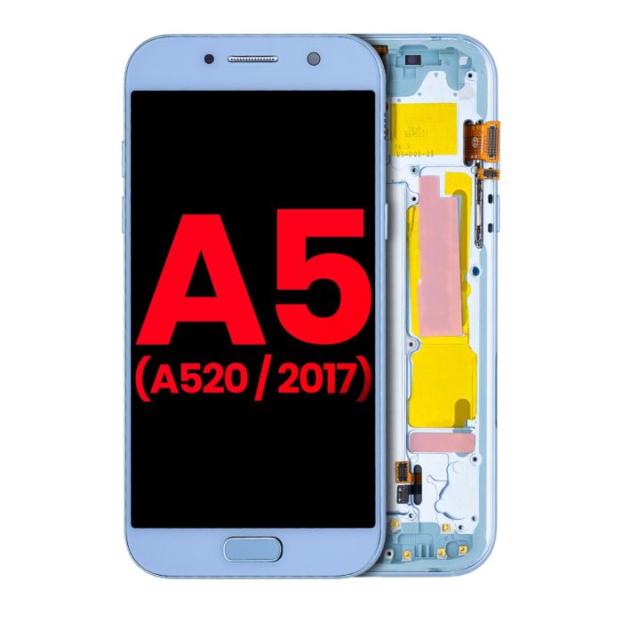 OLED Display mit Rahmen für Samsung A5 (A520/ 2017) (Blue Mist)