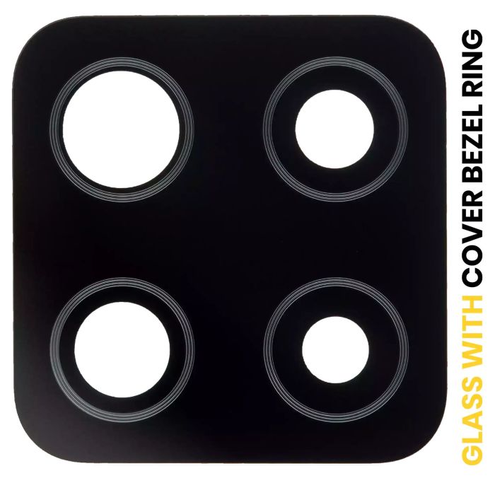 Rückkamera-Linse mit Abdeckung Rahmen Ring für Galaxy A42 5G (Prism Dot Black)