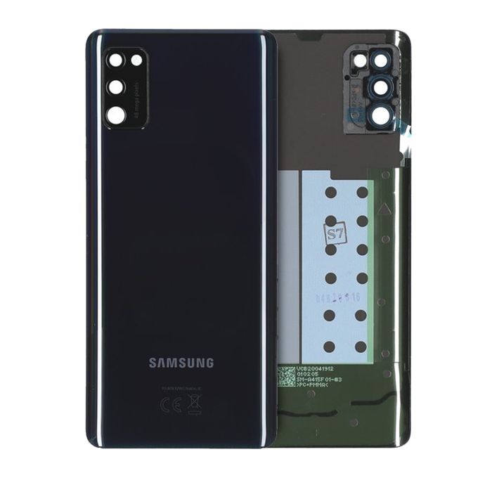 Rückglas mit Kameralinse für Galaxy A41 (Service Pack) (Prism Crush Black)