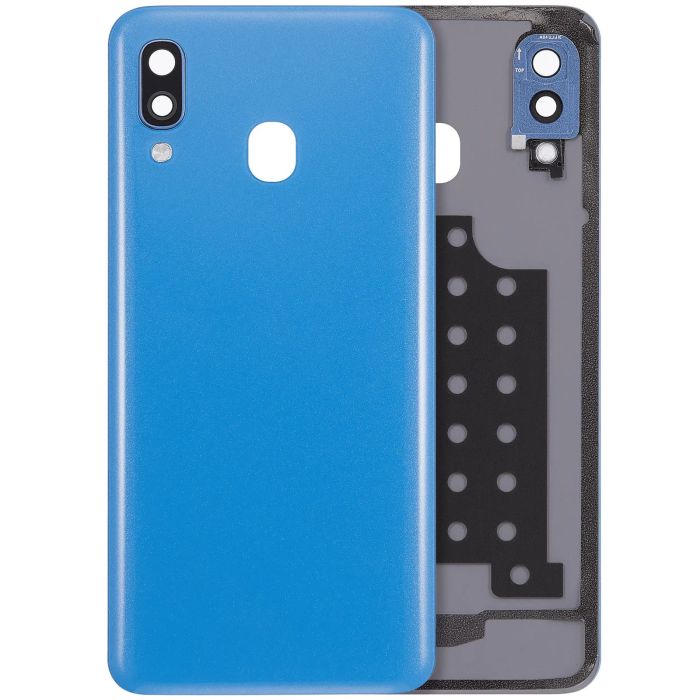 Rückglas mit Kameralinse für Galaxy A40 (A405/ 2019) (Aftermarket Plus) (Blau)