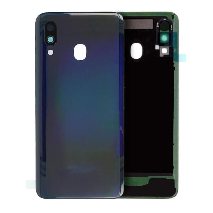 Rückglas mit Kameralinse für Samsung Galaxy A40 (Service Pack) (Schwarz)