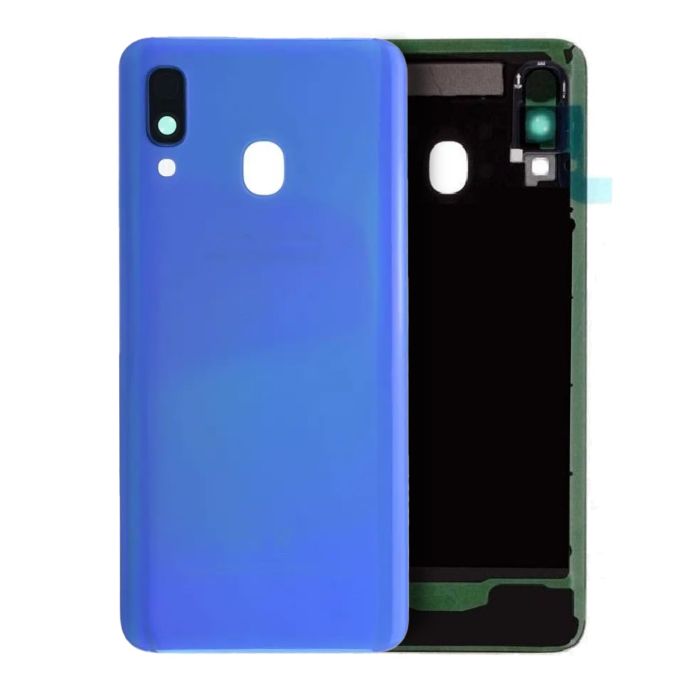 Rückglas mit Kameralinse für Samsung Galaxy A40 (Service Pack) (Blau)