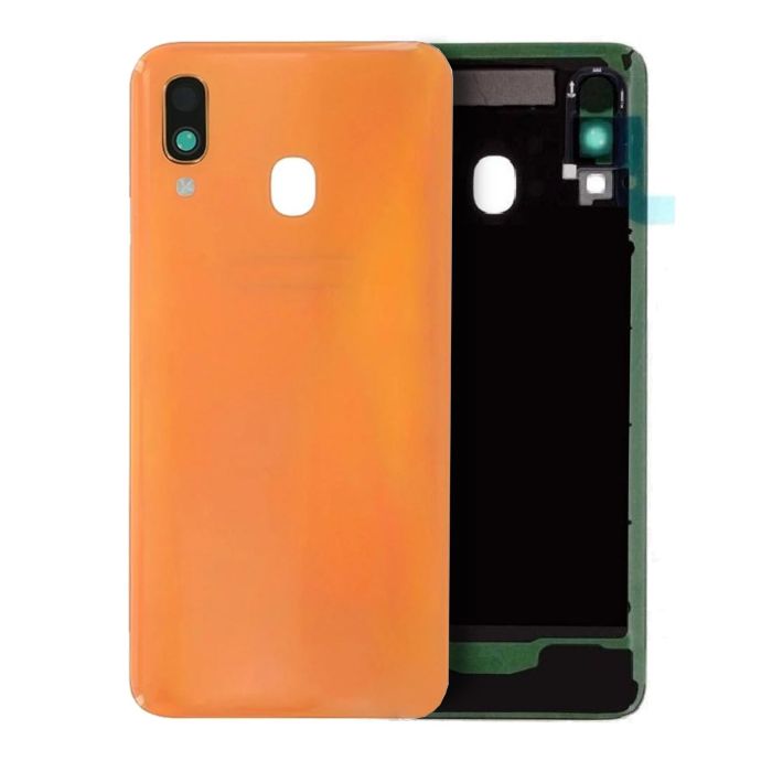Rückglas mit Kameralinse für Samsung Galaxy A40 (Service Pack) (Orange)