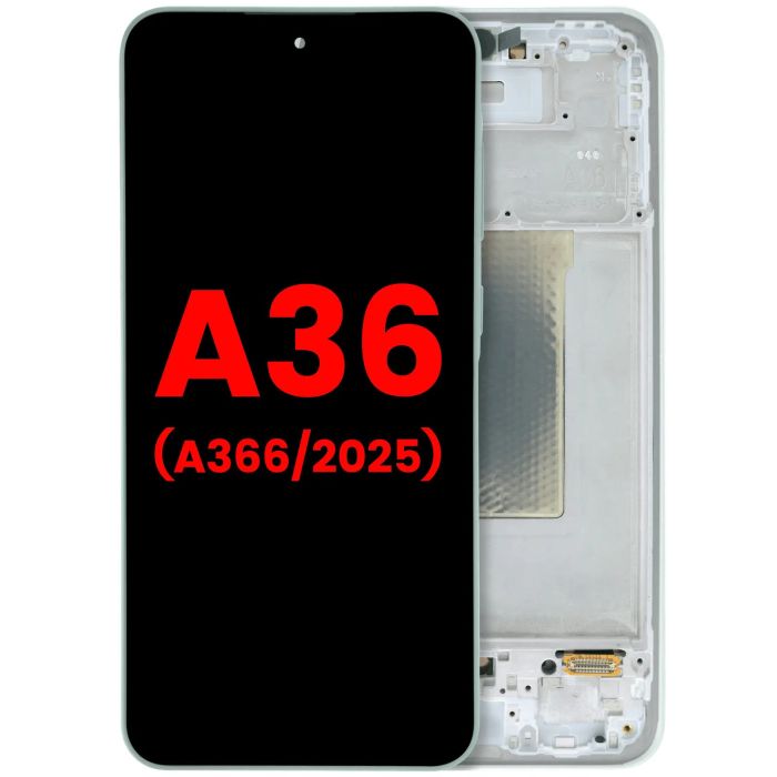 OLED Display mit Rahmen für Galaxy A36 5G (A366/ 2025) (Aftermarket Plus) (Lime)