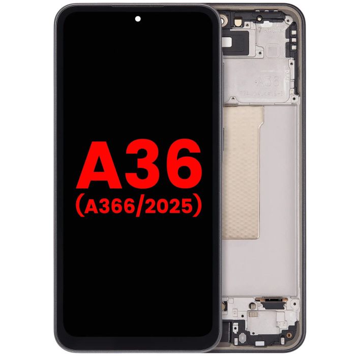 OLED Display mit Rahmen für Galaxy A36 5G (A366/ 2025) (Schwarz)