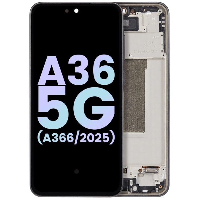 OLED Display mit Rahmen für Galaxy A36 5G (A366/ 2025) (Service Pack) (Schwarz)