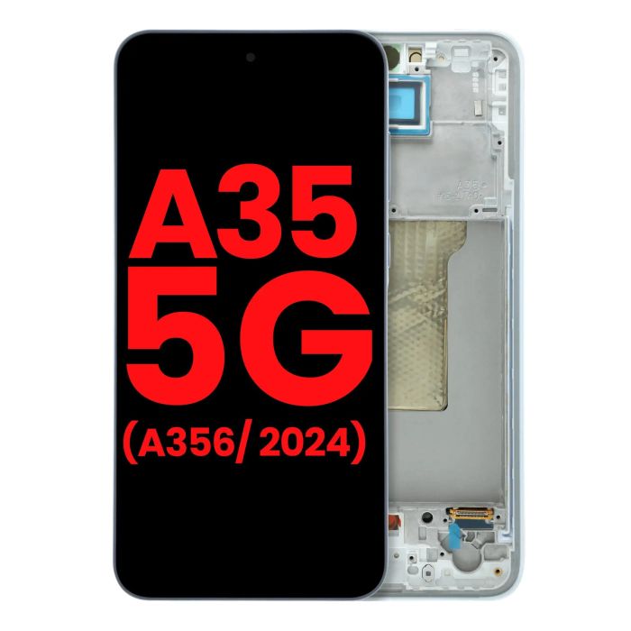 OLED Display mit Rahmen für Galaxy A35 5G (A356/ 2024) (Iceblue)