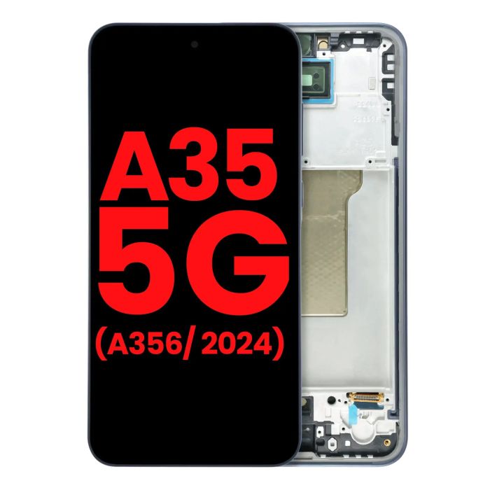 OLED Display mit Rahmen für Galaxy A35 5G (A356/ 2024) (Aftermarket Plus) (Navy)