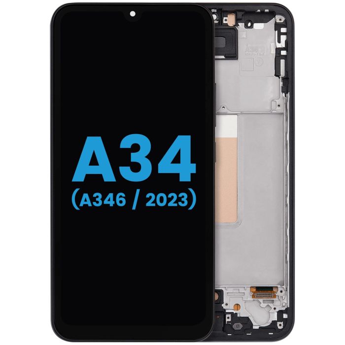LCD Display mit Rahmen für Galaxy A34 5G (A346/ 2023) (Aftermarket : incell)