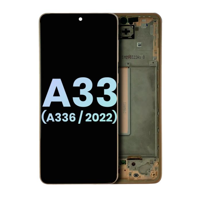OLED Display mit Rahmen für Galaxy A33 5G (A336/ 2022) (Service Pack) (Peach)