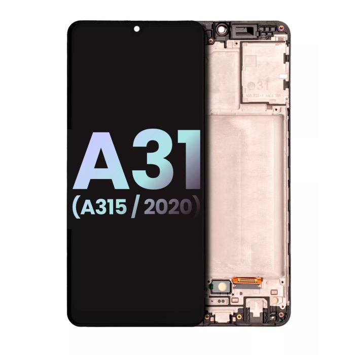 OLED Display mit Rahmen für Galaxy A31 (A315/ 2020) (Service Pack) (All Colors)