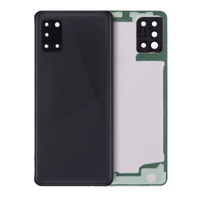 Rückglas mit Kameralinse für Samsung Galaxy A31 (Service Pack) (Schwarz)