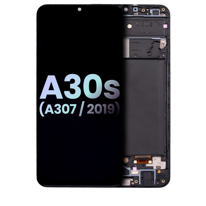 OLED Display mit Rahmen für Galaxy A30s (A307/ 2019) (Service Pack) (All Colors)