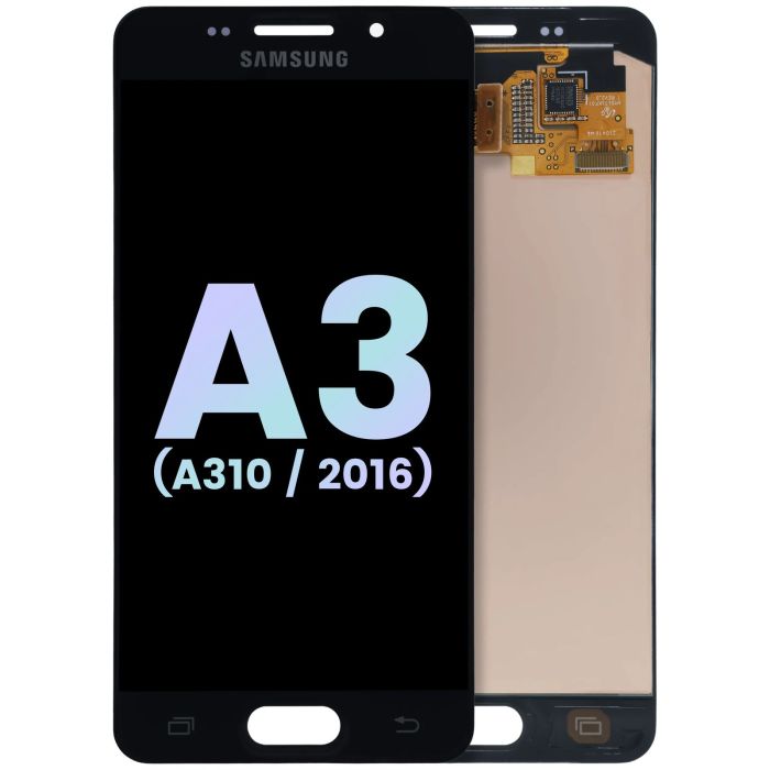 OLED Display ohne Rahmen für Galaxy A3 (A310/ 2016) (Service Pack) (Schwarz)