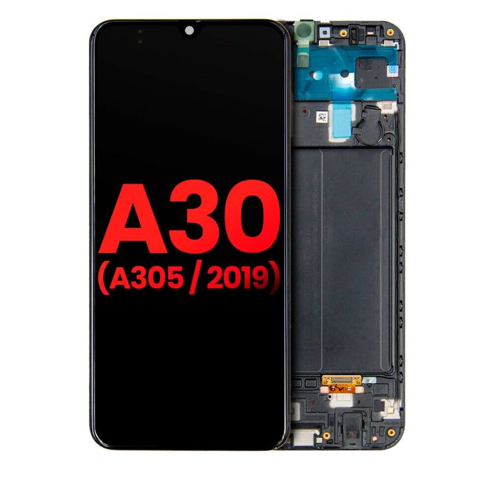 OLED Display mit Rahmen für Galaxy A30 (A305/ 2019) (All Colors)