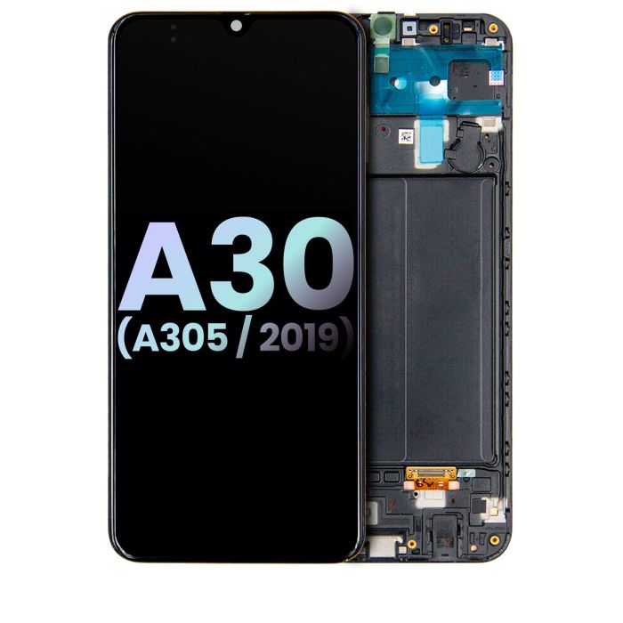 OLED Display mit Rahmen für Galaxy A30 (A305/ 2019) (Service Pack) (All Colors)