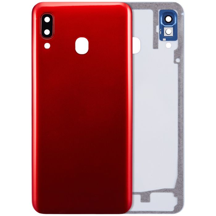 Rückseite Abdeckung mit Kameralinse für Galaxy A30 (A305/ 2019) (Rot)