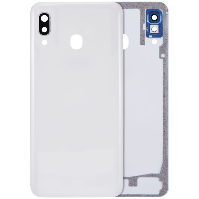 Rückseite Abdeckung mit Kameralinse für Galaxy A30 (A305/ 2019) (Weiß)