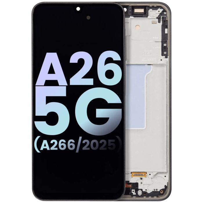 OLED Display mit Rahmen für Galaxy A26 5G (A266/ 2025) (Service Pack) (Schwarz)