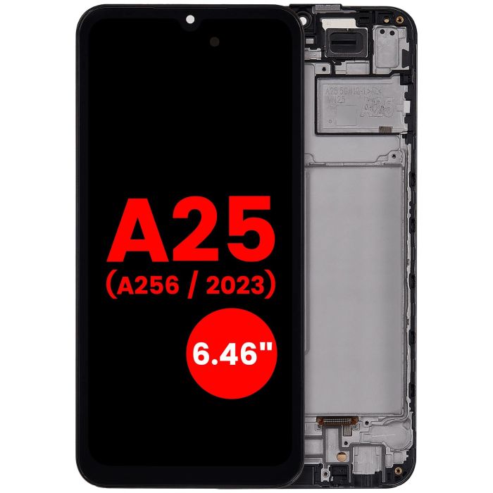 OLED Display mit Rahmen für Galaxy A25 5G (A256/ 2023) (6.46") (All Colors)