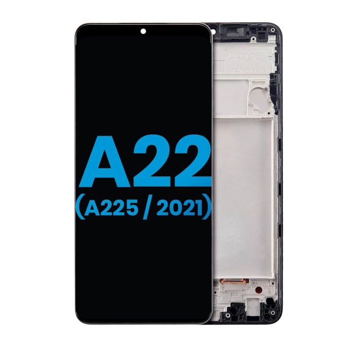 LCD Display mit Rahmen (ohne Fingerabdruck Sensor) für Galaxy A22 4G