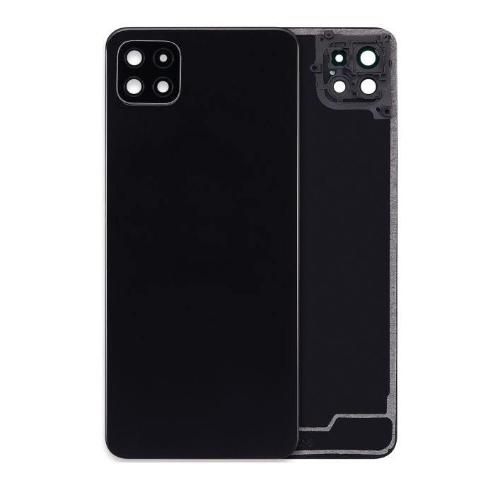 Rückglas mit Kameralinse für Galaxy A22 5G (A226/ 2021) (Schwarz)
