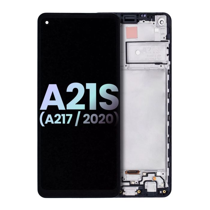 LCD Display mit Rahmen für Galaxy A21s (A217/ 2020) (Service Pack) (Schwarz)