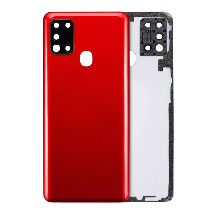 Rückglas mit Kameralinse für Galaxy A21S (A217/ 2020) (Aftermarket Plus) (Rot)