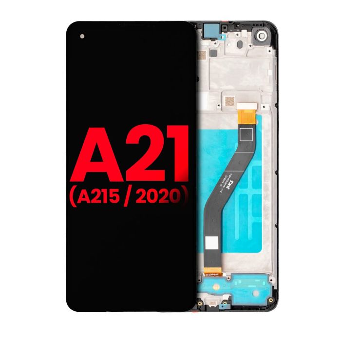 LCD Display mit Rahmen für Galaxy A21 (A215/ 2020) (Aftermarket Plus)