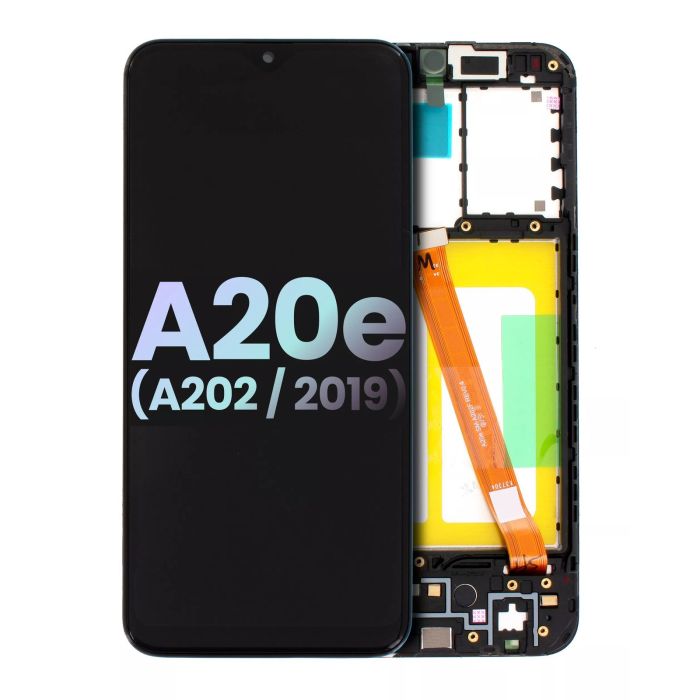 LCD Display mit Rahmen für Galaxy A20e (A202/ 2019) (Service Pack) (All Colors)