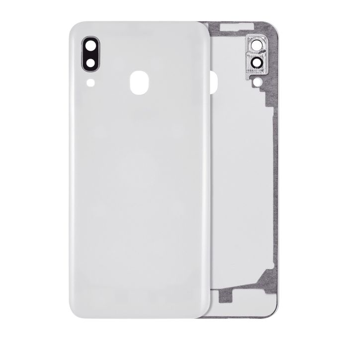Rückglas mit Kameralinse für Galaxy A20 (A205/ 2019) (Aftermarket Plus) (Weiß)