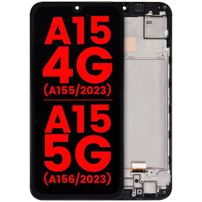 OLED Display mit Rahmen für Galaxy A15 4G (A155/ 2023)/ A15 5G (A156/ 2023)