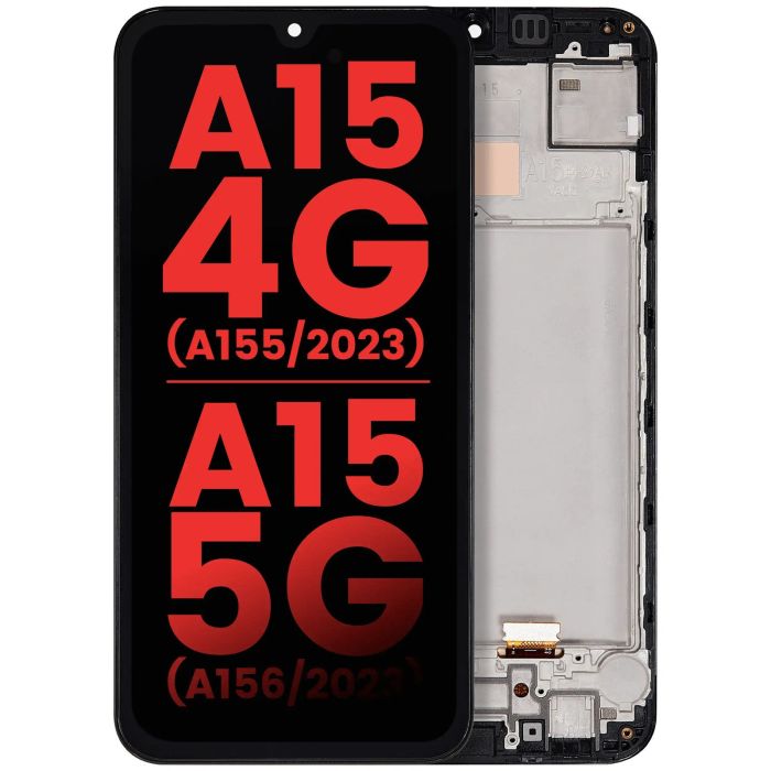 OLED Display mit Rahmen für Galaxy A15 4G (A155/ 2023) (A156/ 2023)