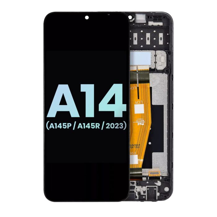 LCD Display mit Rahmen für Galaxy A14 4G (A145P/ A145R/ 2023) (Service Pack)