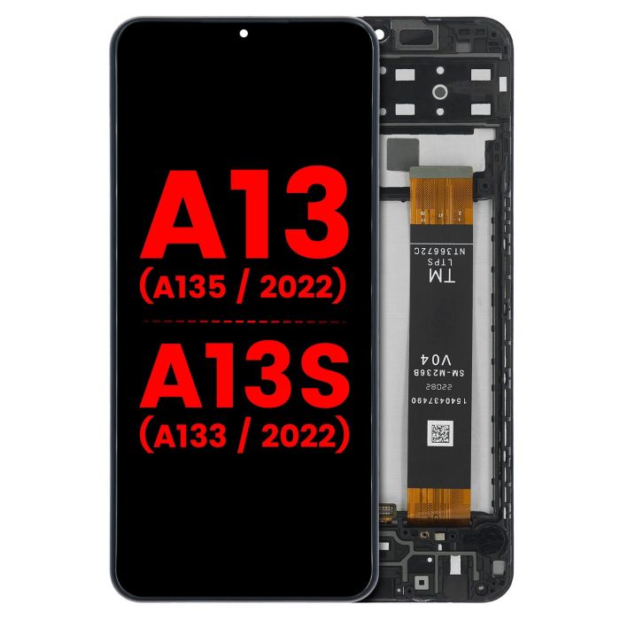 LCD Display mit Rahmen für Galaxy A13 4G (A135/ 2022)/ A13s (A137/ 2022)
