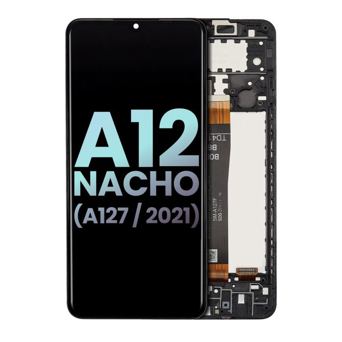LCD Display mit Rahmen für Galaxy A12 Nacho (A127/ 2021) (Service Pack)