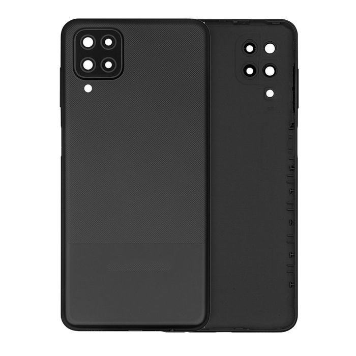 Rückglas mit Kameralinse für Samsung Galaxy A12 (Service Pack) (Schwarz)