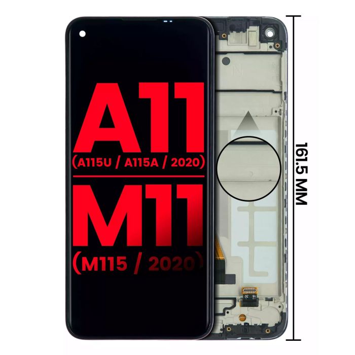 LCD Display mit Rahmen für Galaxy A11 (A115U/ A115A/ 2020)/ M11 (M115/ 2020)