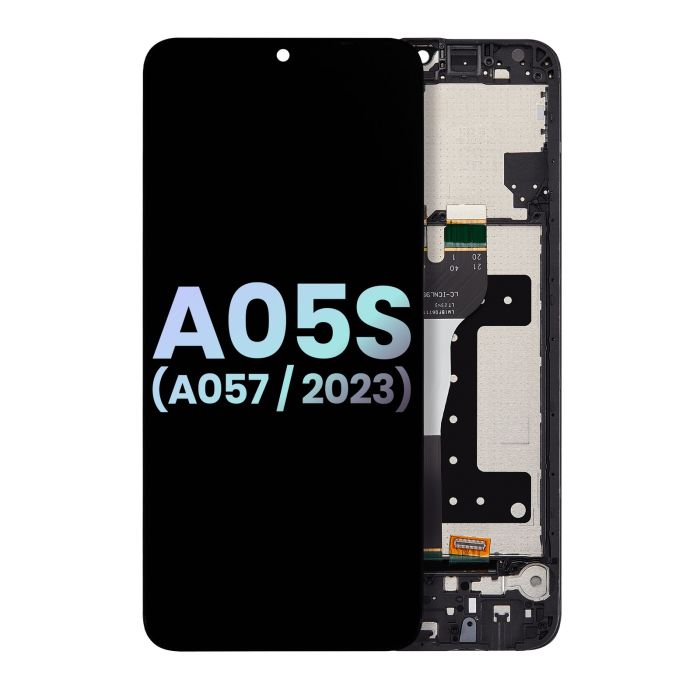 LCD Display mit Rahmen für Galaxy A05s (A057/ 2023) (Service Pack) (Schwarz)