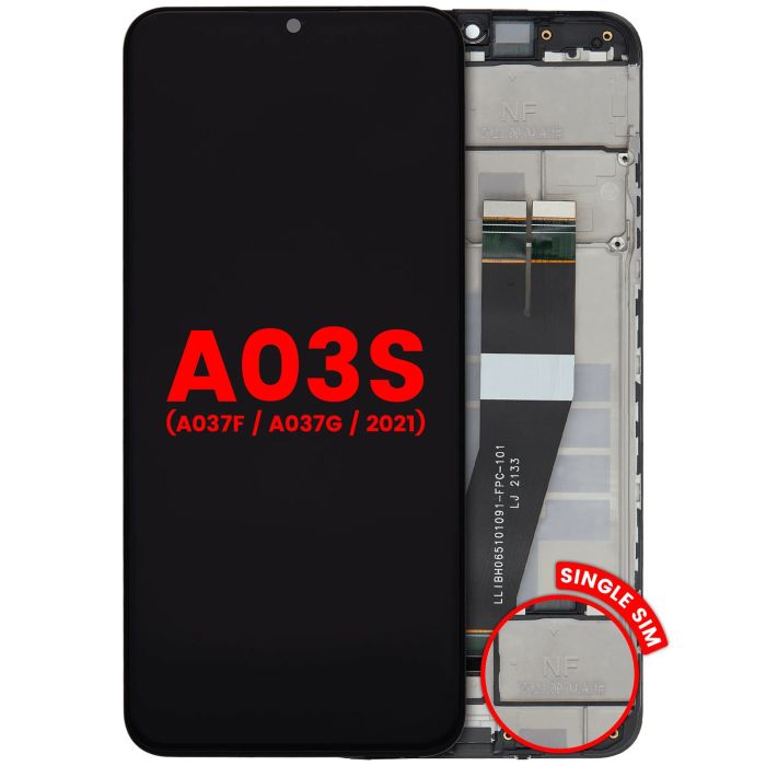 LCD Display mit Rahmen für Galaxy A03s (A037F/ A037G/ 2021) (Single Sim)