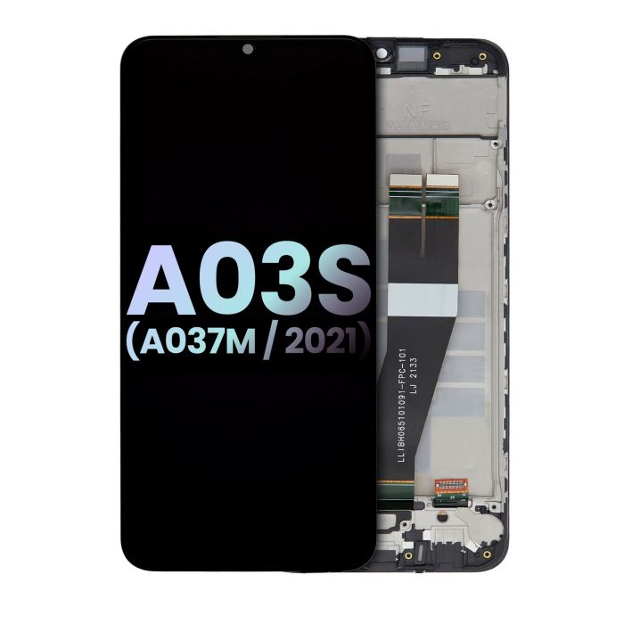LCD Display mit Rahmen für Galaxy A03s (A037M/ 2021) (Single Sim)