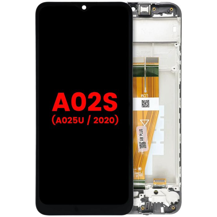 LCD Display mit Rahmen für Galaxy A02S (A025U/ 2020) (US Version) (All Colors)