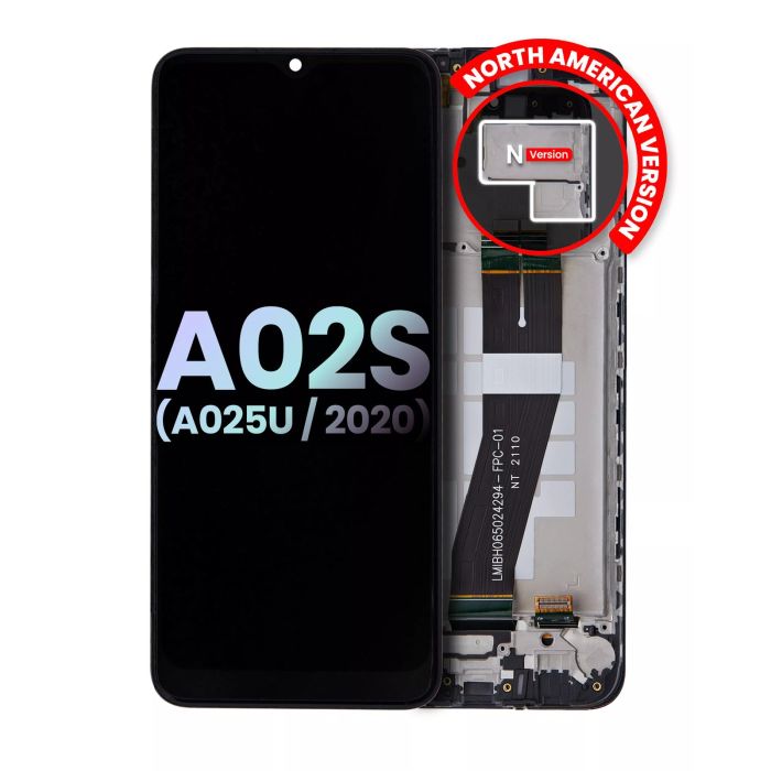 LCD Display mit Rahmen für Galaxy A02S (A025U/ 2020) (North American Version)