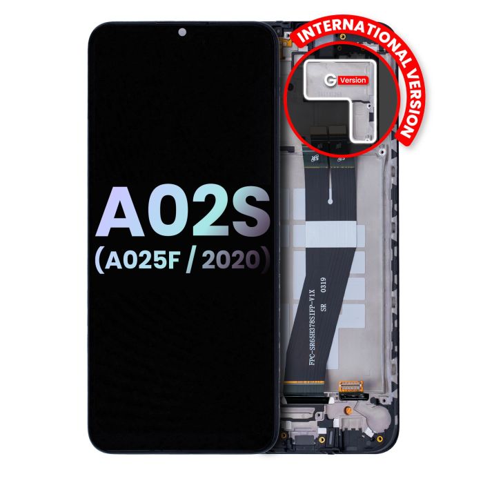 LCD Display mit Rahmen für Galaxy A02S (A025F/ 2020) (Service Pack) (All Colors)
