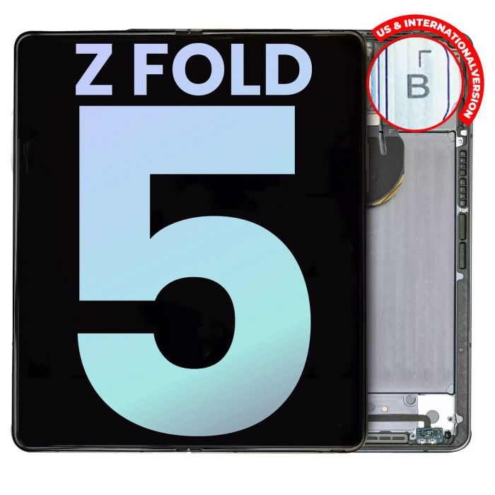 Innen OLED Display mit Rahmen für Galaxy Z Fold 5 5G (Service Pack) (Grau)