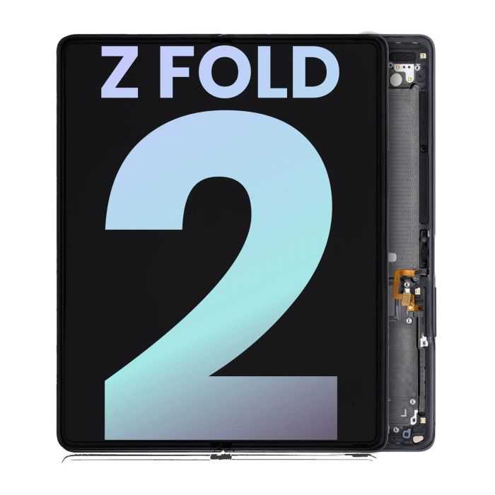 Innen OLED Display mit Rahmen für Galaxy Z Fold 2 5G (Mystic Black)