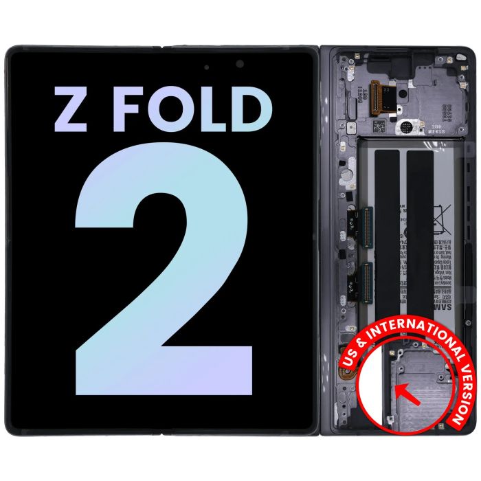 Innen OLED Display mit Rahmen für Galaxy Z Fold 2 5G (Mystic Gray)